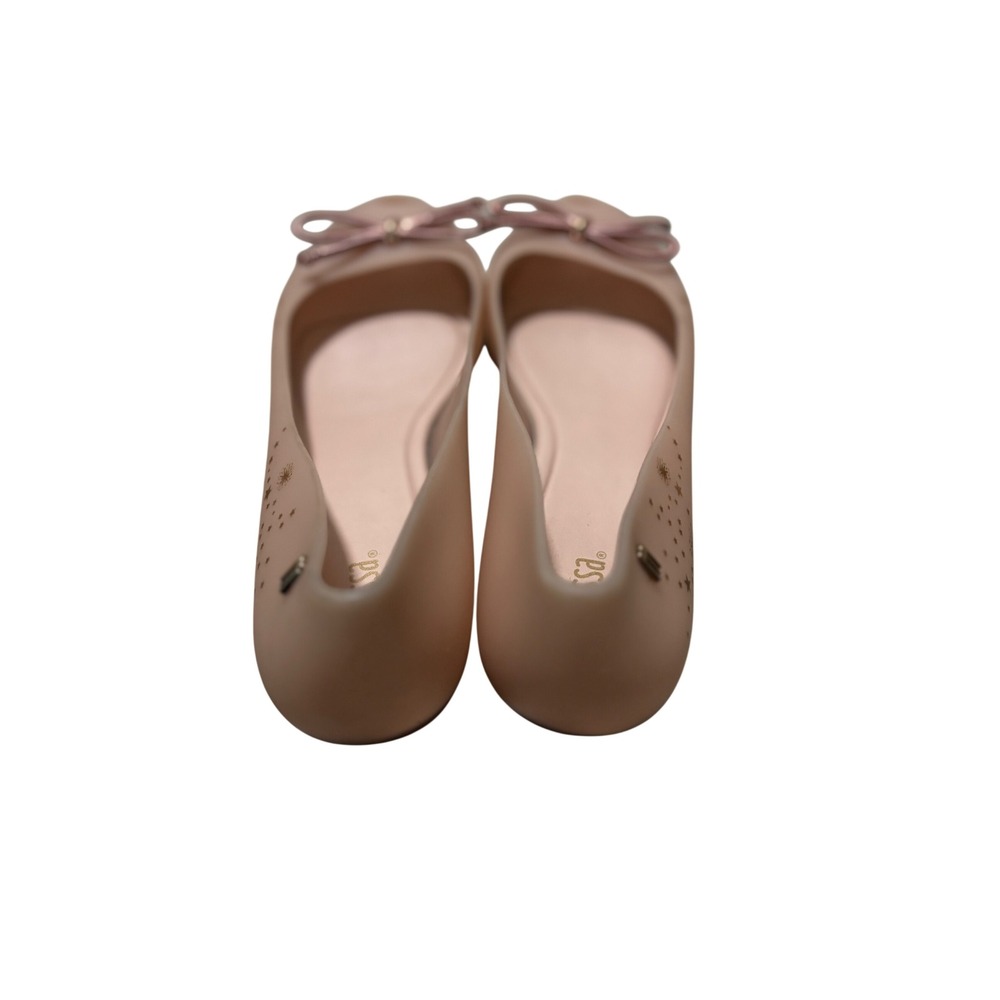Melissa Ultragirl Starry Jelly Flats‎ Pink Bow Star Peep Toe Shoes Womens 9 - Picture 3 of 6